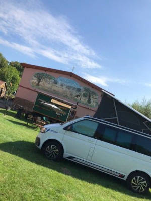 Motorhome pitch on the organic farm