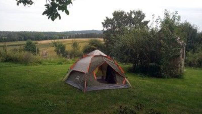 Camping on the farm in a secluded location