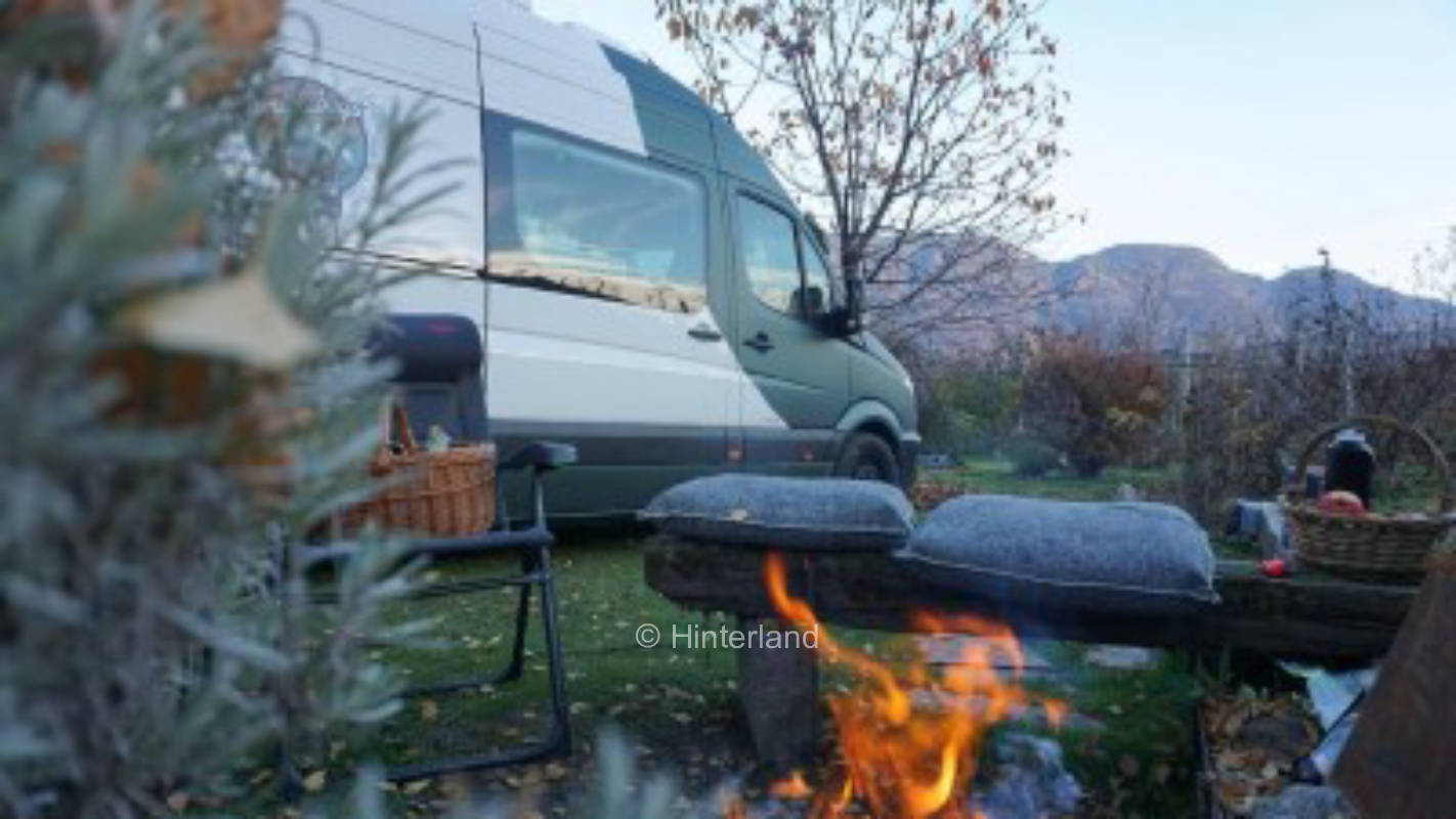 Wohnwagen-Camper-Zeltplatz in Meran