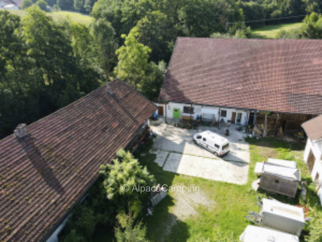Camper on the meadow at the organic farm #1