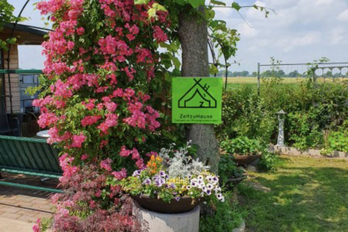 Camping in winter garden on the Weser cycle path, just enjoy!