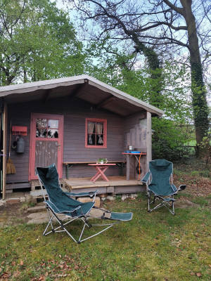Hut in the rural garden