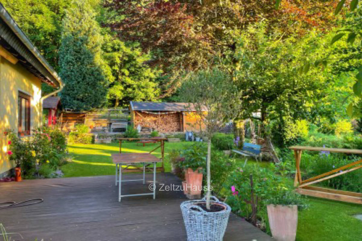 Camping under the apple tree