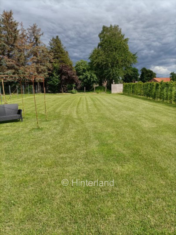 Green meadow with view of Wiehen mountains