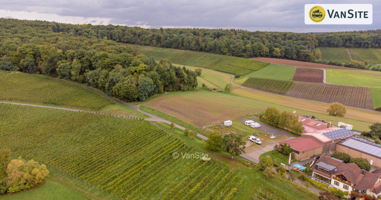 Lawn grid parking opposite the vineyards & the chicken garden