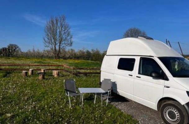 Camping among Cherry Trees and Hops