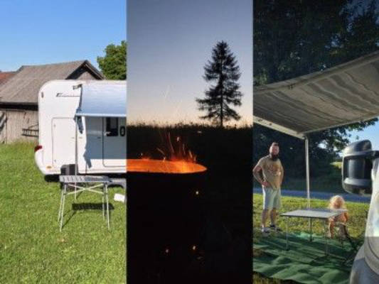 Camping auf der Alm und am Bach auf 800 Höhenmeter