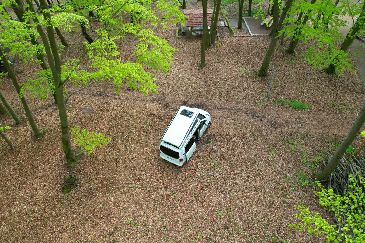Vanstellplatz im Buchengrün