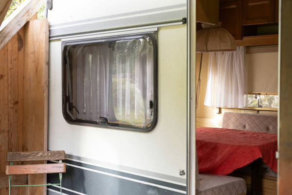 Cosy caravan at the organic farm