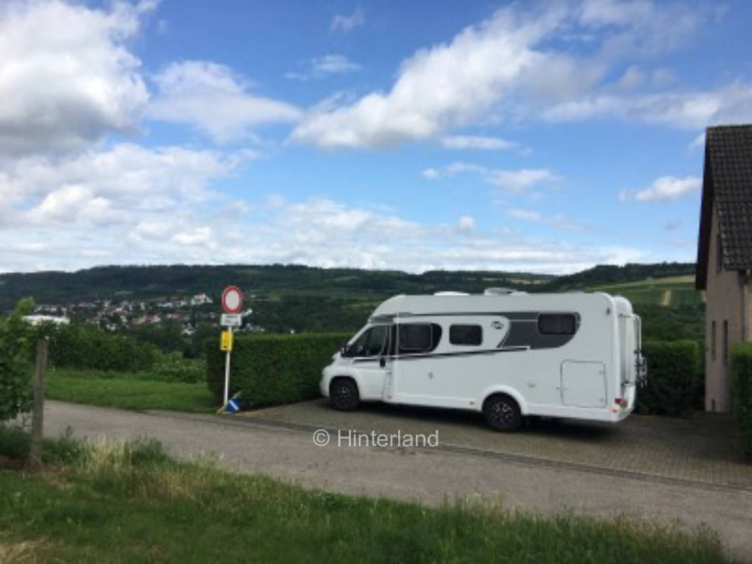 Pitch next to vineyard on the Moselle