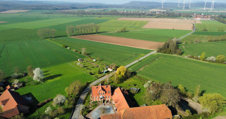 Idyllic pitches on large meadow
