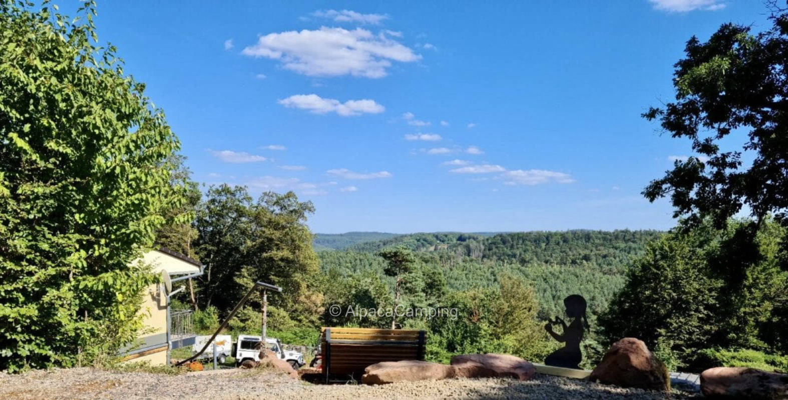 Single pitch with a view of the Palatinate Forest