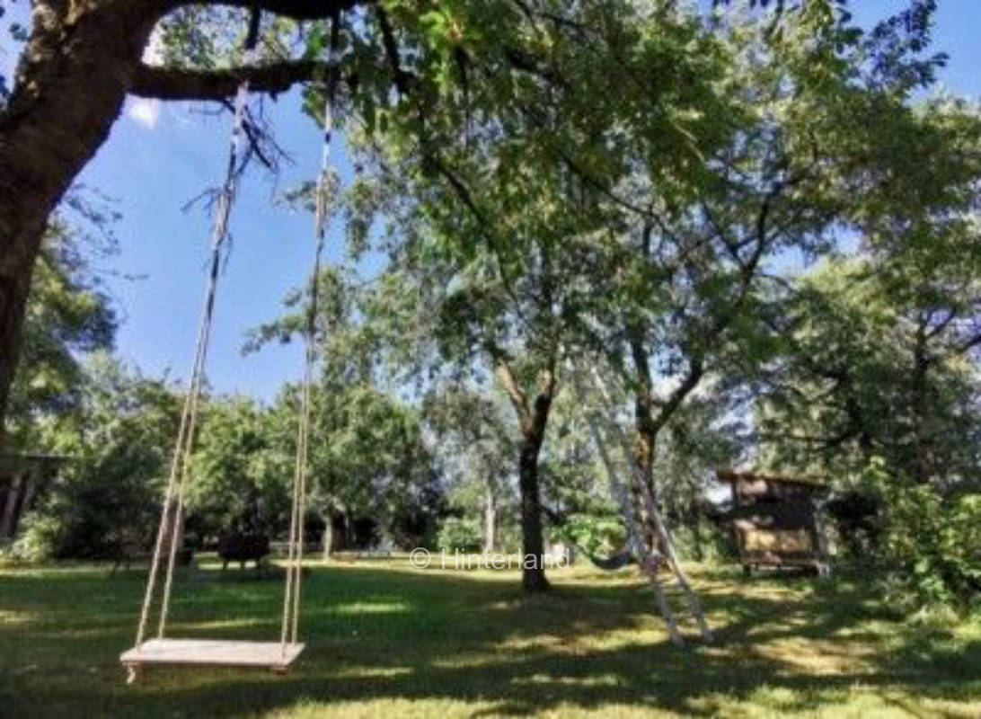 Obstbaumgarten hinterm Haus im Fichtelgebirge