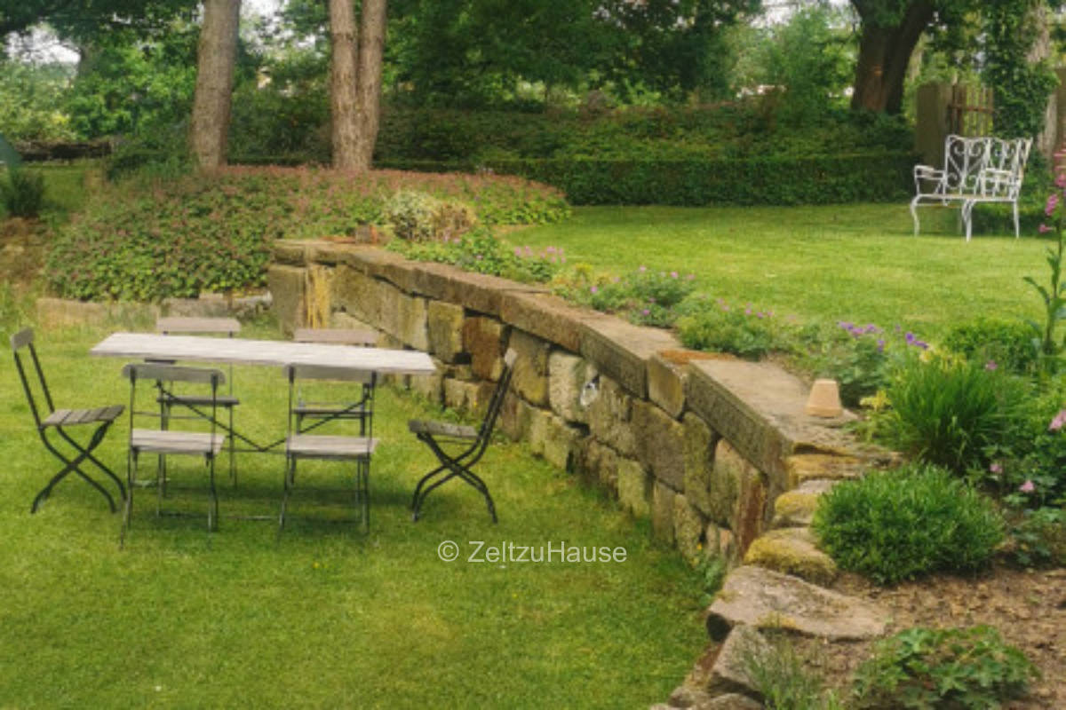 Camping in the park garden