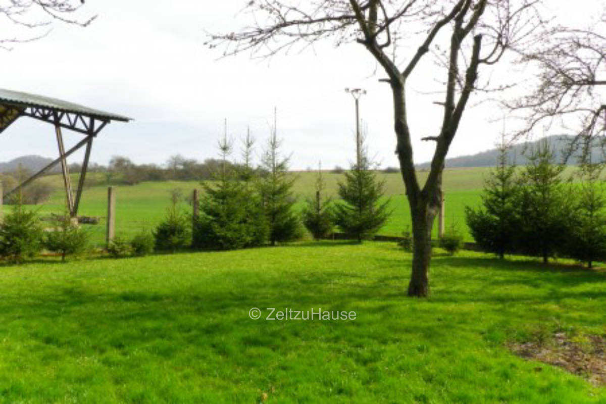 Camping among fruit trees