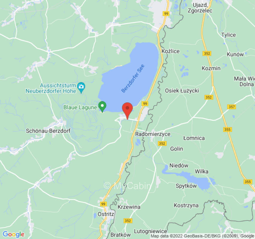 Camping at Berzdorfer Lake with view of the river Pließnitz