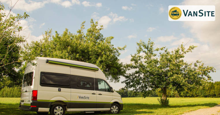 Camping in the middle of the orchard!
