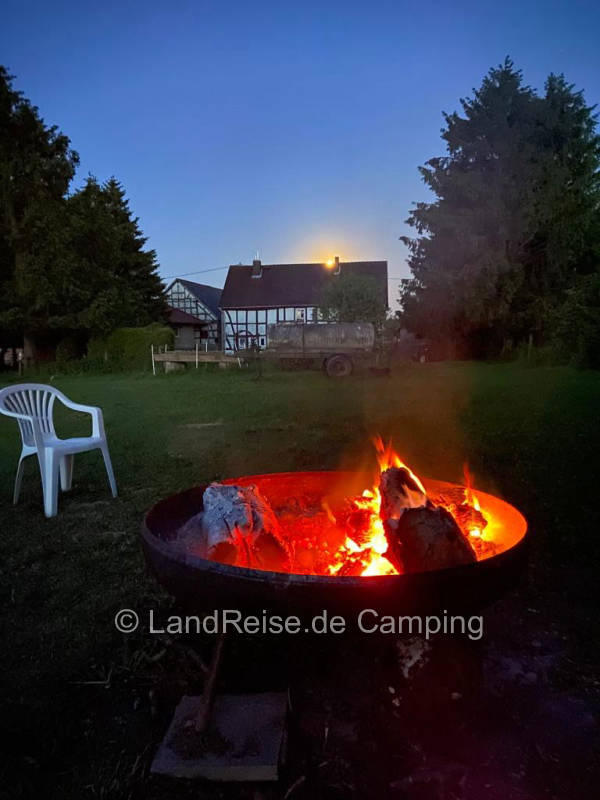 Relaxen auf der grünen Wiese mit Pferden als Nachbarn