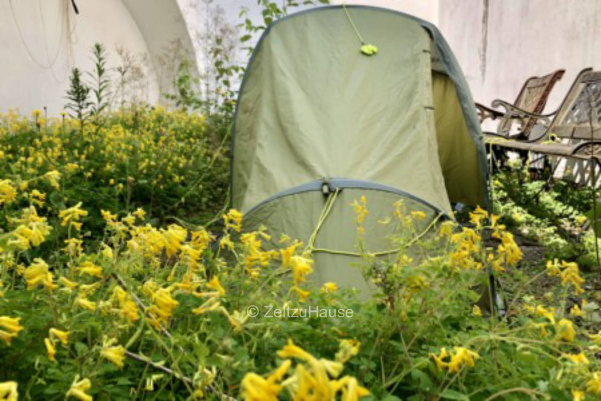 Campsite near the old town of Regensburg and the Danube cycle path