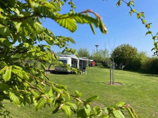 Camping meadow near Xanten on the Lower Rhine