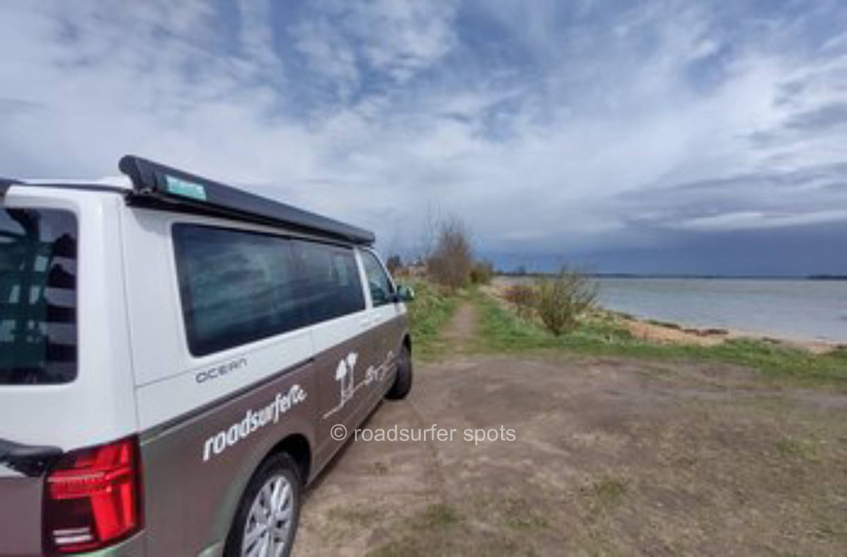 Blick auf die Schlei, privater Stellplatz