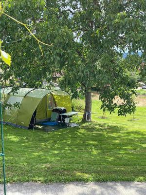 Camping with a view into Switzerland