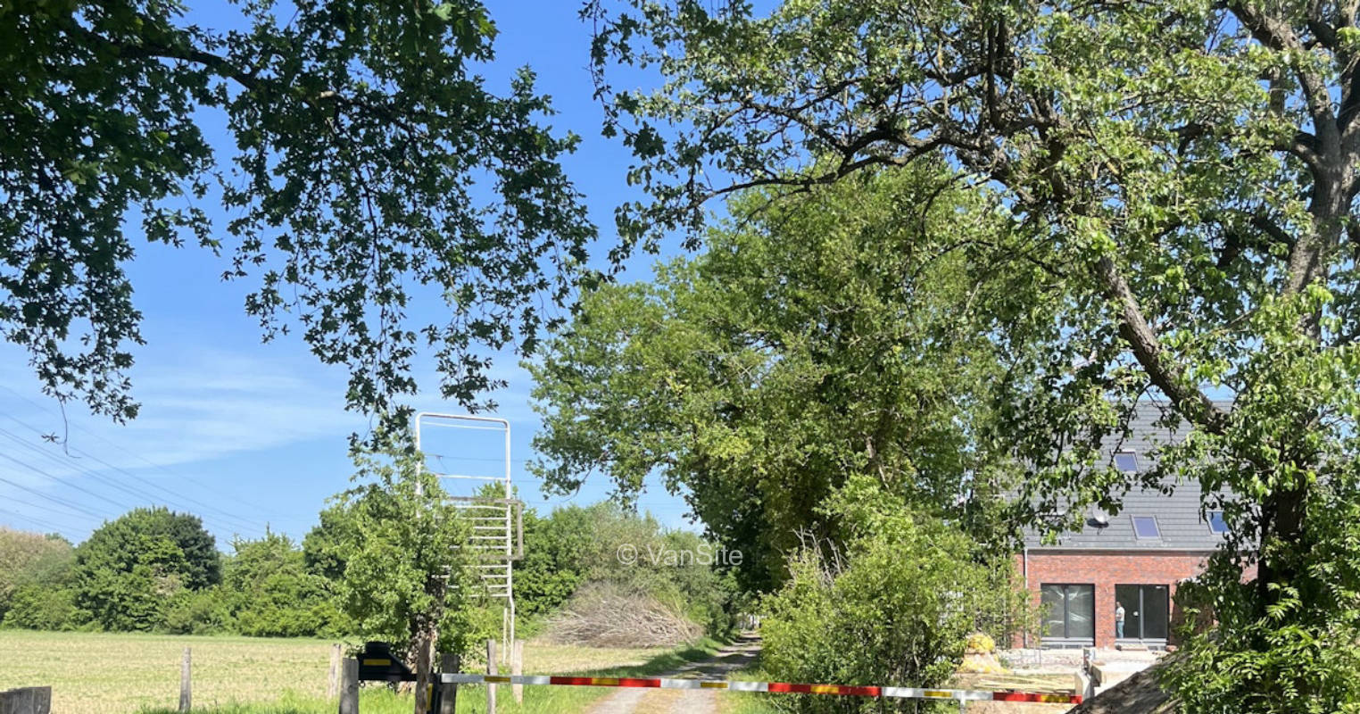 Pitch near the city on the edge of the field