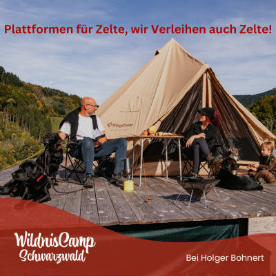 Wooden platforms for tents