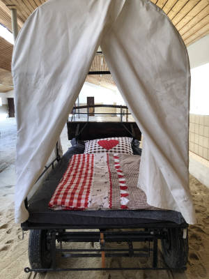 Wild West feeling in the covered wagon