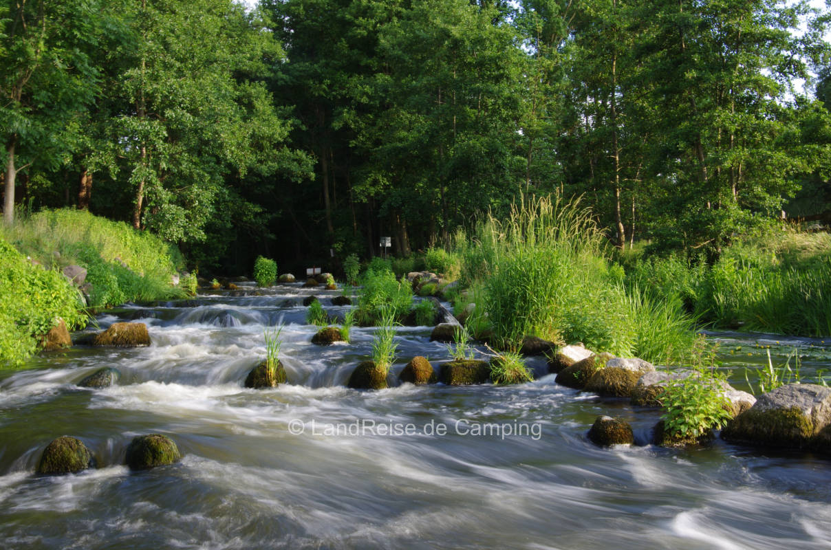 Stellplatz in der Natur am Flusslauf der Warnow gelegen