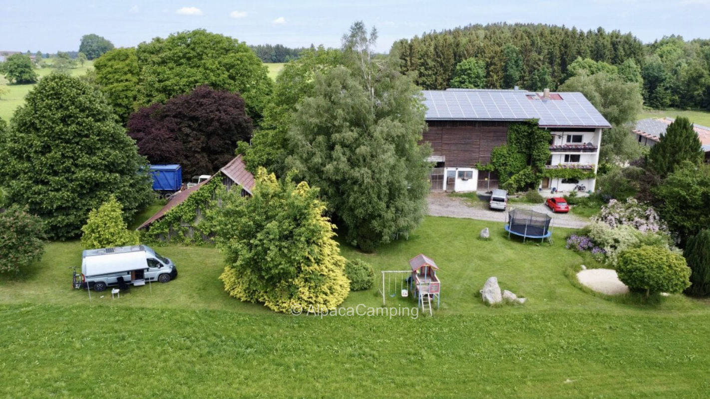 Pitch at the farm with view to the mountains #1