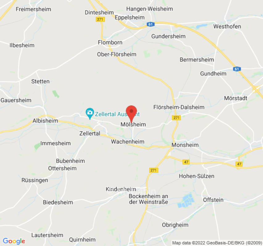 Grüne Wiese am Ortsrand mit schönem Blick auf den Odenwald und ins Zellertal.