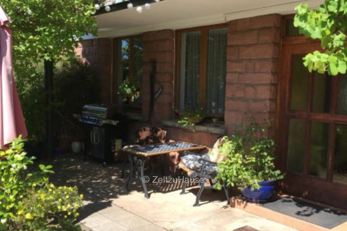 Pitch directly on the edge of the forest with children's playground