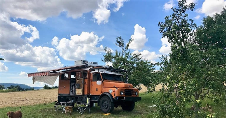 Wild Campen im Obstgarten - 360°Blick im UNESCO Geopark Ries