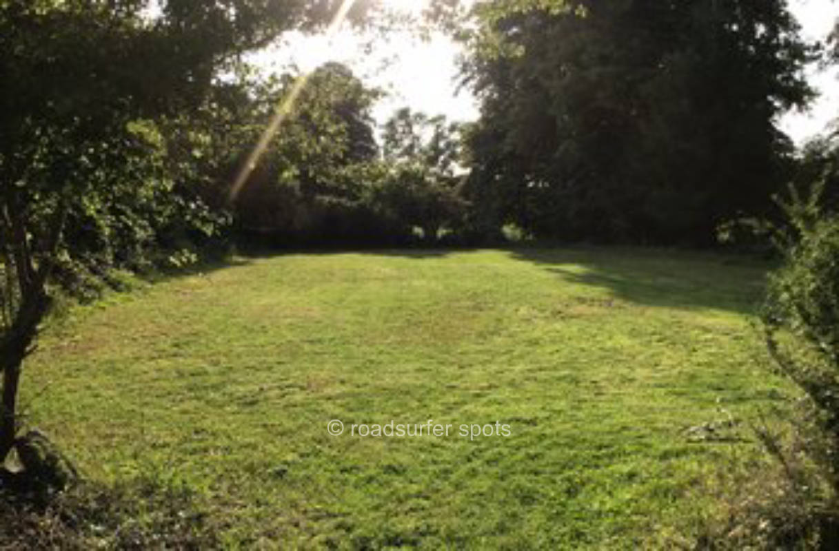 Meadow with idyllic view of fields