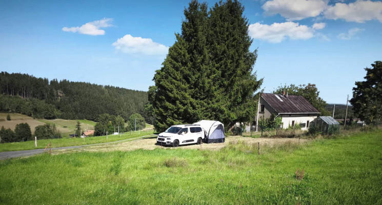 Camping single pitch isolated location starry sky