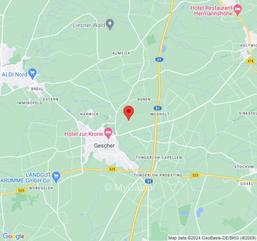 Ruhige Stellplätze im Grünen, 5 Min. zur A31