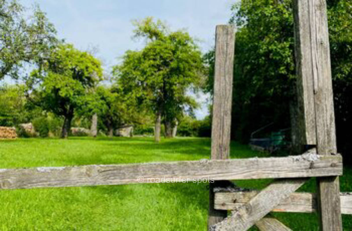 Schlafen unter Obstbäumen mit Blick auf die Sterne