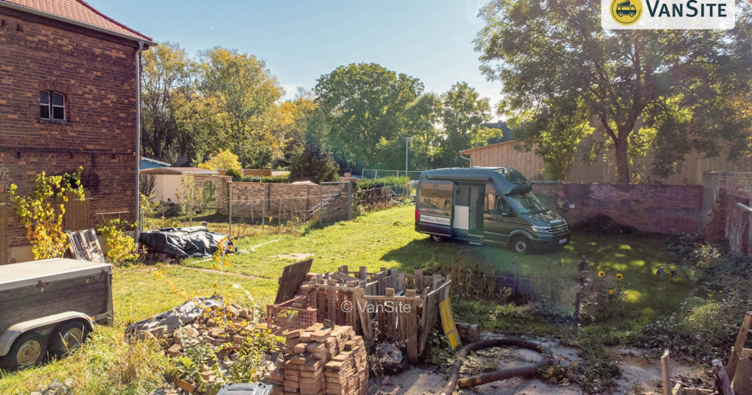 Idyllic courtyard corner on the apartment yard