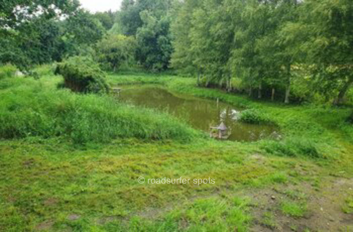 Camping an kleinem Teich