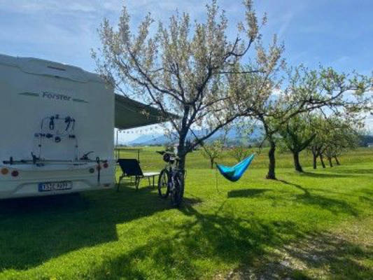 Obstanger in the Chiemgau with a view of the Alps