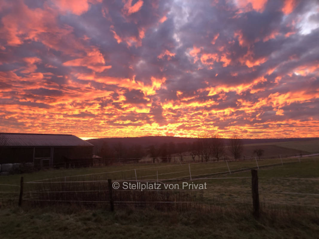 Stellplätze auf familiärer Reitanlage am Fuße des Westerwaldes
