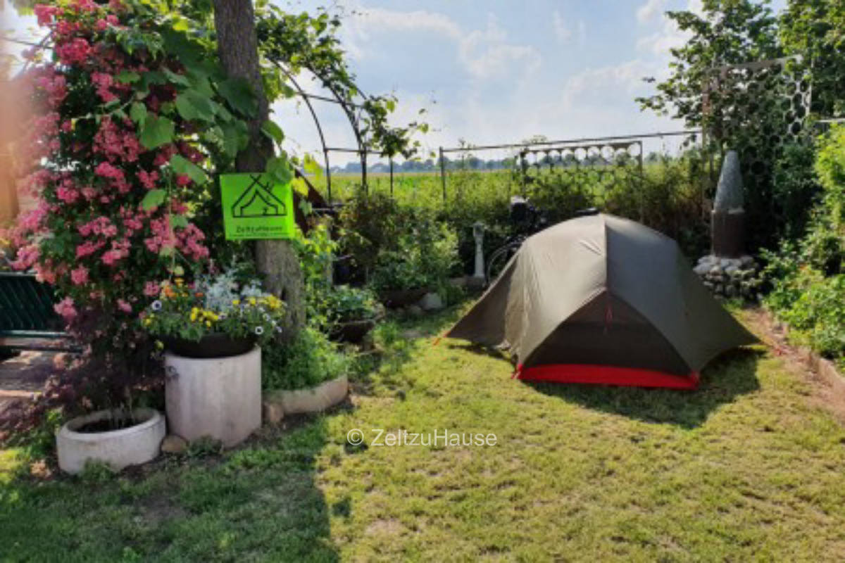 Tent site on the Weser cycle path simply enjoy