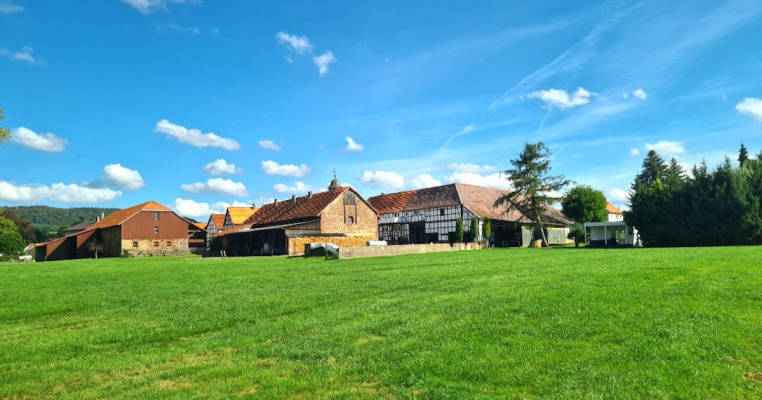 Former estate with meadow and stream near A7