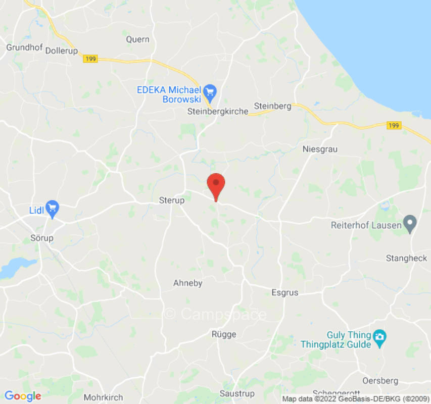 Camping on our house paddock, near the Baltic Sea