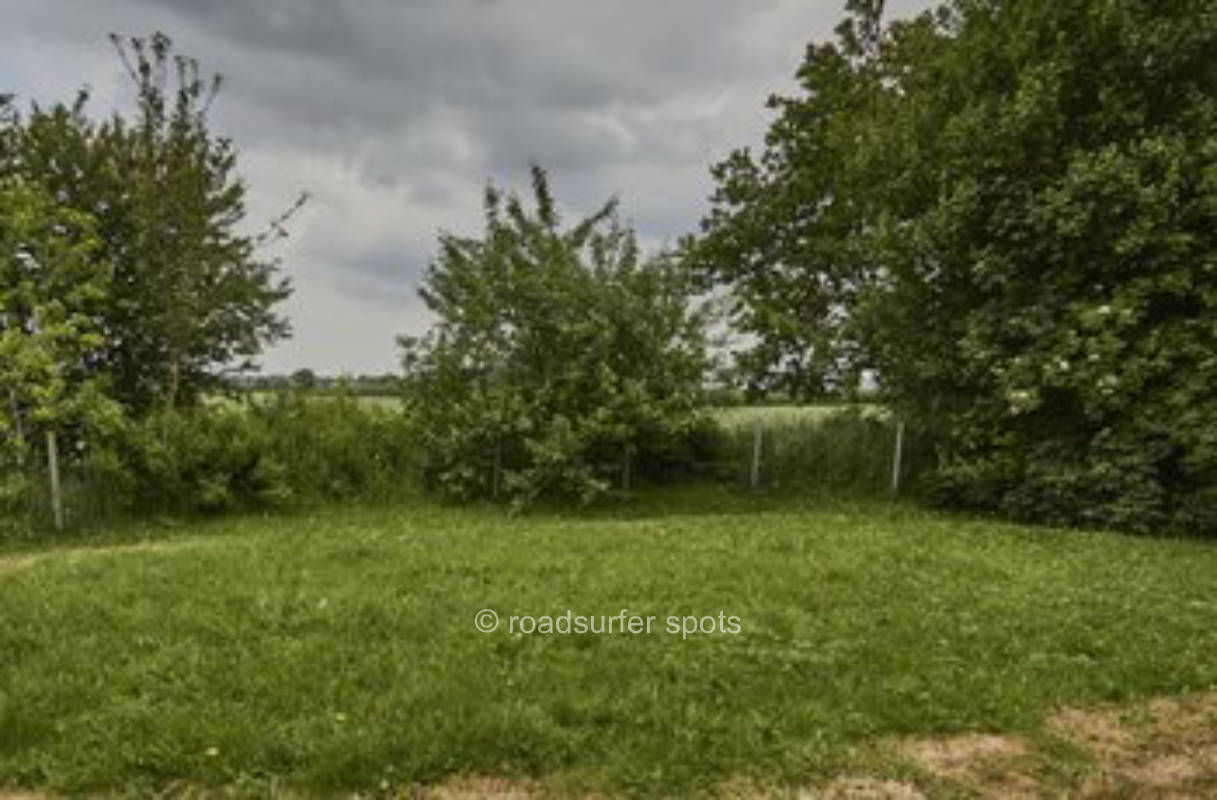 Tent pitch on the lawn in the garden