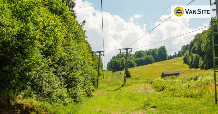 Campsite at the ski resort and adventure mountain Sternrodt