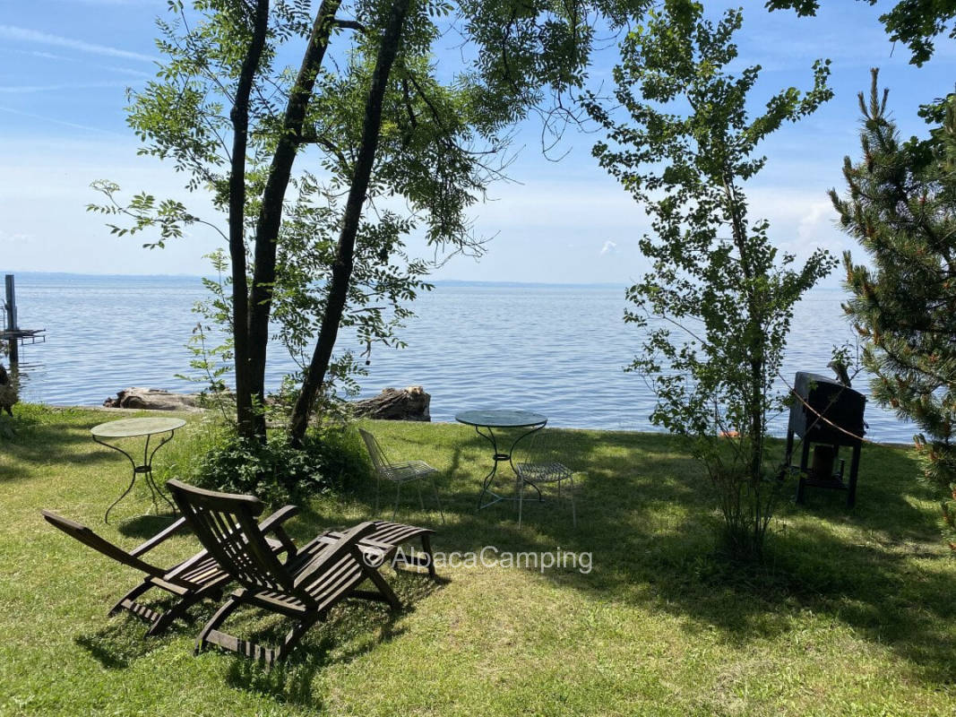 Time out on Lake Constance with direct access to the water and a view of the Swiss mountains,