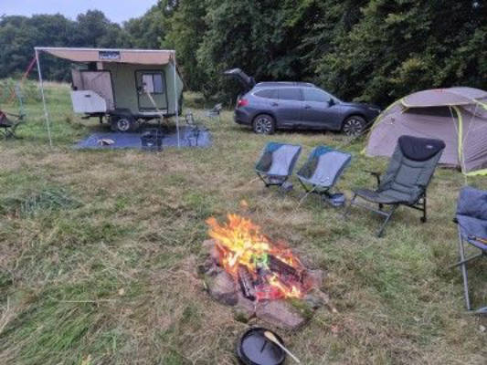Off-road parking spot with animals and natural idyll