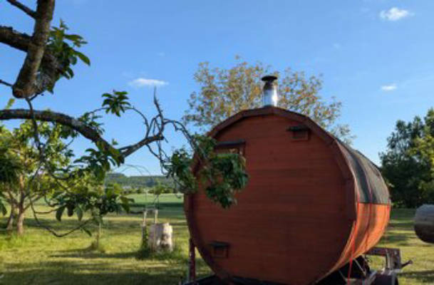 Seenlandcamping, kleiner Platz mit Sauna